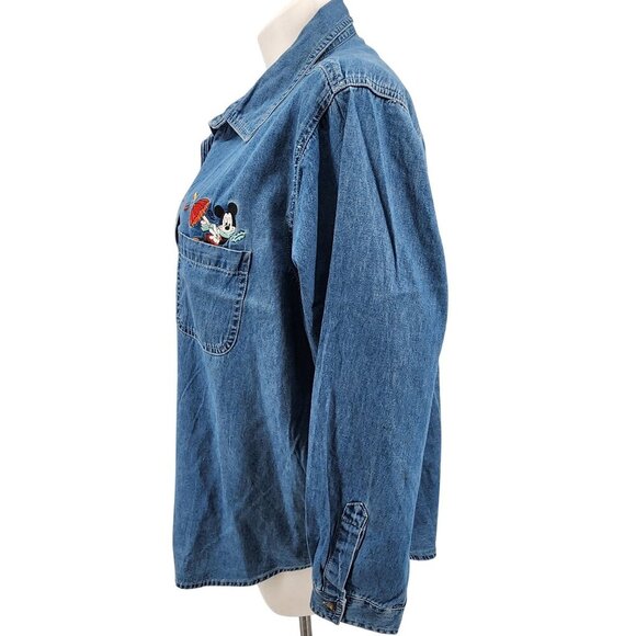 Mickey Unlimited Womens Disney Denim Shirt, Size 26W/28W - Picture 4 of 10